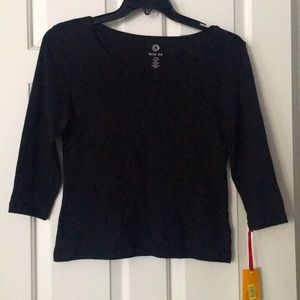Ruby Rd Cute Black Top NWT